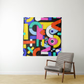 Abstracte liefde, ogen: kleurrijk patroon wandkleed (In Situ (horizontaal))