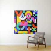 Abstracte liefde, ogen: kleurrijk patroon wandkleed (In situ)