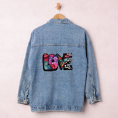 Abstracte Liefde Woord Graffiti Valentijn Bloemen  Denim Jacket (Hangar)