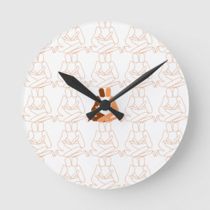 Abstracte liefdesbruin en bruine omtrek ronde klok