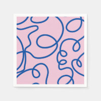 Abstracte lijn Art Retro roze en blauw
