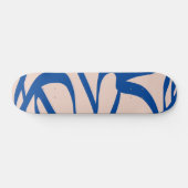 Abstracte lijn Blauw en beige Skateboard (Horizontaal)