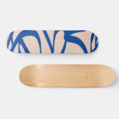 Abstracte lijn Blauw en beige Skateboard (Horizontaal)