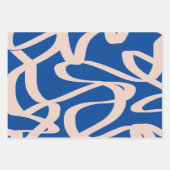 Abstracte lijn blauw inpakpapier vel (Voorkant 3)