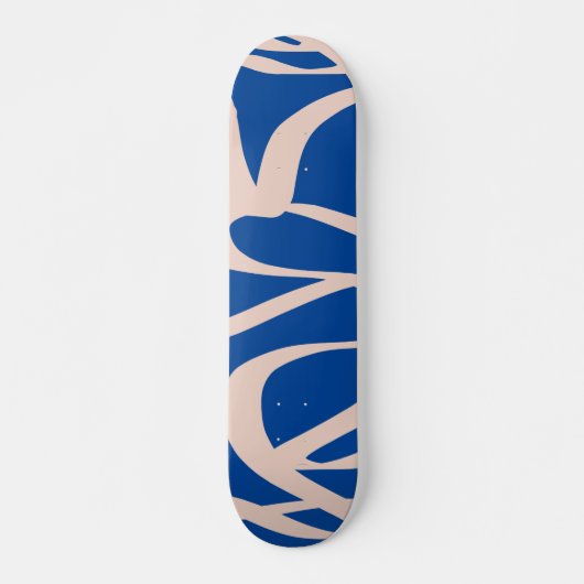 Abstracte lijn blauw skateboard (Voorkant)