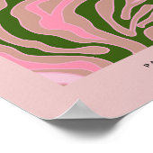 Abstracte lijn blush roze en groen poster (Hoek)