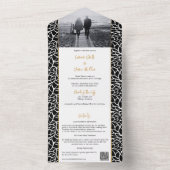 Abstracte lijn Foliage All-in-One Invitation All In One Uitnodiging (Binnen)