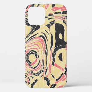 Abstracte lijn geo patroon, topografisch ontwerp. iPhone 12 hoesje