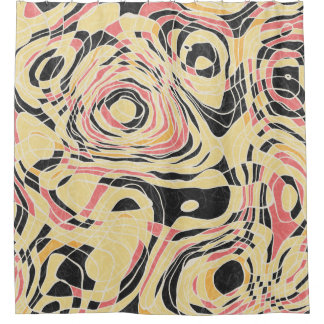 Abstracte lijn geo patroon, topografisch ontwerp. douchegordijn