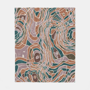 Abstracte lijn geografisch patroon fleece deken