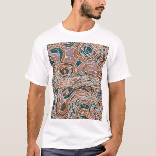Abstracte lijn geografisch patroon t-shirt