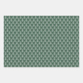 Abstracte lijn kerstbomen op rood en groen inpakpapier vel (Voorkant 2)
