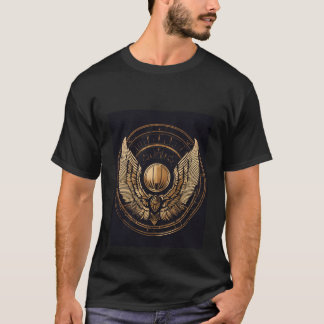 Abstracte lijn kunst Golden Wings T-shirt