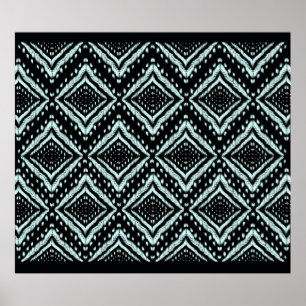 Abstracte lijn, prachtig, Ikat naadloos patroon, B Poster