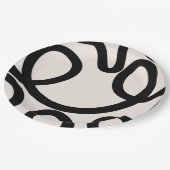 Abstracte lijn zwart en wit papieren bordje (Gekanteld)