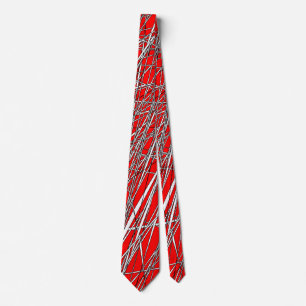 Abstracte lijnen - 03 - Rood #FF0000 Stropdas