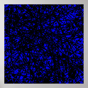 Abstracte lijnen - Blauw Poster