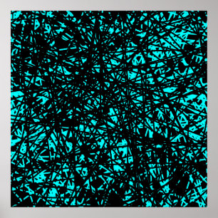 Abstracte lijnen - Cyaan Poster