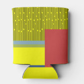 Abstracte lijnen en rechthoeken blikjeskoeler (Achterkant)