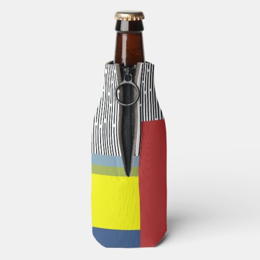 Abstracte lijnen en Rechthoeken Flesjeskoeler (Fles Achterkant)