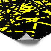Abstracte lijnen - Geel Poster (Hoek)