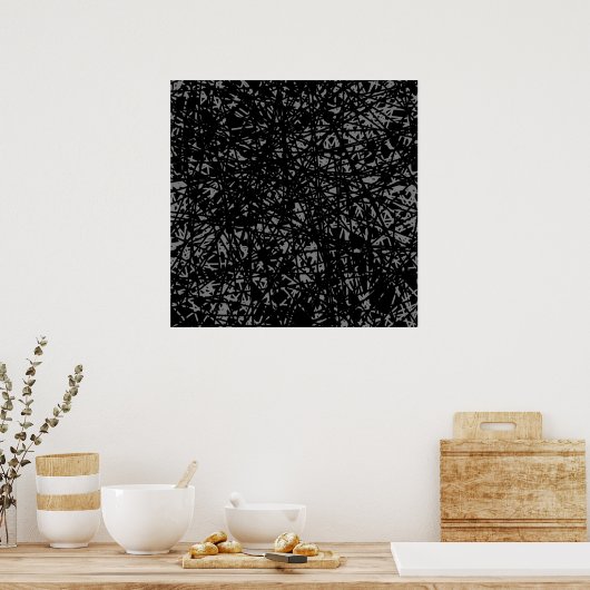 Abstracte lijnen - Grijs Poster (Keuken)