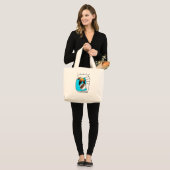 Abstracte lijnen grote tote bag (Voorkant (model))