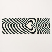 Abstracte Lijnen Harten in zwart en Amandelcrème Yogamat (Achterkant (horizontaal))