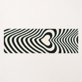 Abstracte Lijnen Harten in zwart en Amandelcrème Yogamat (Voorkant (horizontaal))