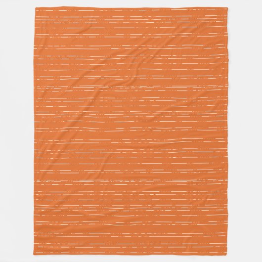 Abstracte lijnen Oranje retrorgeometrisch lijnpatr Fleece Deken (Voorkant)