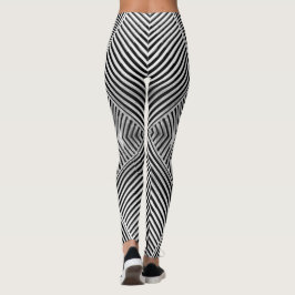 Abstracte lijnen voor zwart en wit leggings