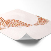 Abstracte lijnkunst in Terracotta Poster (Hoek)