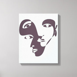 Abstracte lijnkunst van het Cubisme van de hedenda Canvas Afdruk