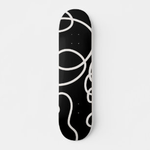 Abstracte lijnpenseelstreken zwart en wit skateboard