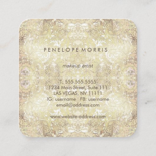 Abstracte lijst met mooiste leesobjecten vierkante visitekaartje (Achterkant)