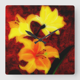 Abstracte Lillies Wall klok