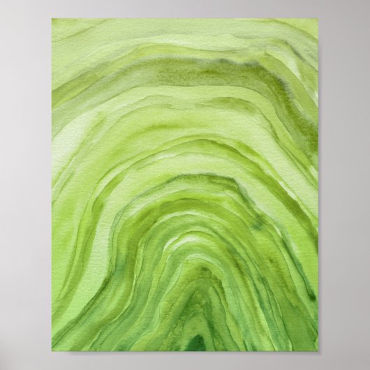 Abstracte Lime Green Agate II Waterverf Art Poster (Voorkant)