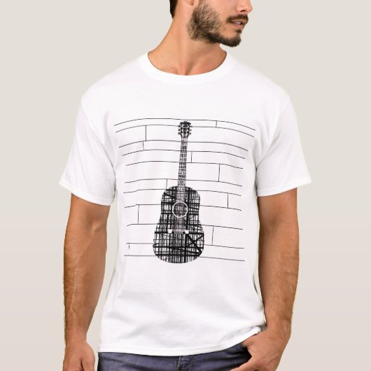 Abstracte Line Guitar T-shirt (Voorkant)