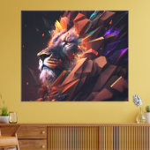 Abstracte Lion Canvas Wall Art Afdruk (Insitu (Woonkamer))
