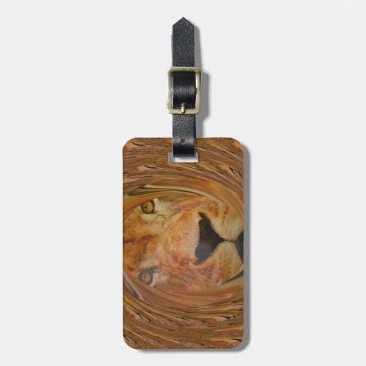Abstracte Lion Safari Art Print Bagagelabel (Voorkant verticaal)
