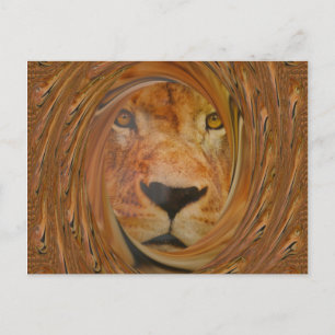 Abstracte Lion Safari Art Print Briefkaart