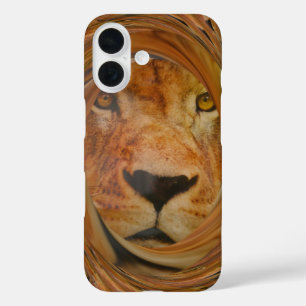 Abstracte Lion Safari Art Print iPhone 16 Hoesje