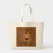 Abstracte Lion Safari Art Print Grote Tote Bag (Voorkant)