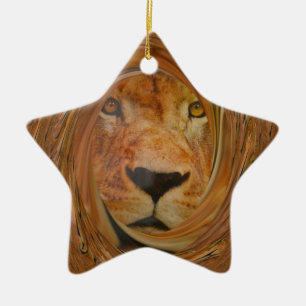 Abstracte Lion Safari Art Print Keramisch Ornament