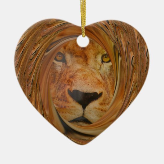 Abstracte Lion Safari Art Print Keramisch Ornament (Voorkant)
