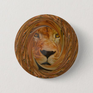 Abstracte Lion Safari Art Print Ronde Button 5,7 Cm