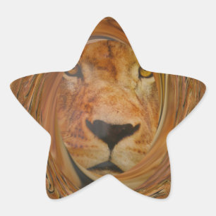 Abstracte Lion Safari Art Print Ster Sticker