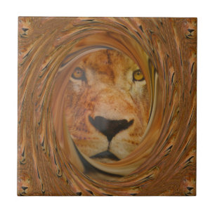 Abstracte Lion Safari Art Print Tegeltje