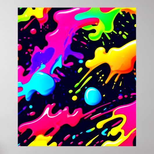 Abstracte Liquid Color Explosion Art Poster (Voorkant)