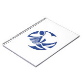 Abstracte logo van de blauwe vis notitieboek (Linkerzijde)